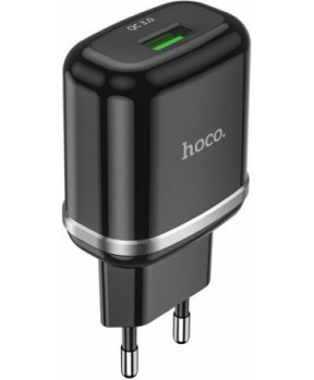  HOCO pametni hišni polnilec adapter N3 18W z 3.0 QC USB vtičem črn