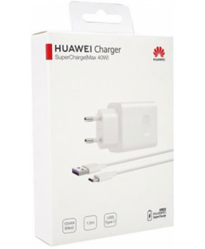 Huawei original hišni polnilec 40W SUPER CHARGE CP84 s kablom TYPE C - bel - (EU blister) original
