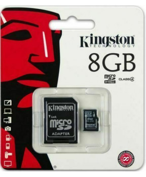 Kingston SPOMINSKA KARTICA 8 GB micro SD (2v1 MICRO-SDHC ) 