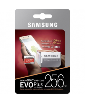 SAMSUNG SPOMINSKA KARTICA EVO PLUS 256GB micro SDXC class 10 100 MBs