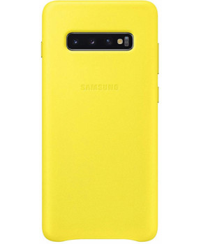 SAMSUNG original usnjen ovitek EF-VG973LYE za SAMSUNG Galaxy S10 G973 - rumena zaščita zadnjega dela