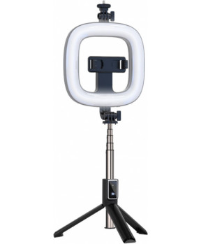 Selfie tripod stojalo z lučko za snemanje in slikanje selfie posnetkov - črn