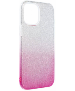 Silikonski ovitek z bleščicami Bling 2v1 za Samsung Galaxy S22 5G - srebrno roza