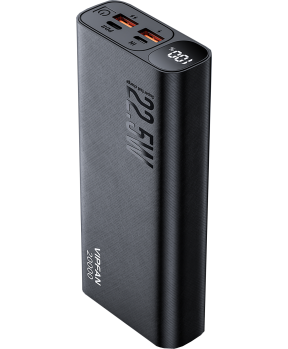 VIPFAN prenosna baterija F07 powerbank 20.000 mAh 22,5W PD 2xUSB + 1x Type C - črn