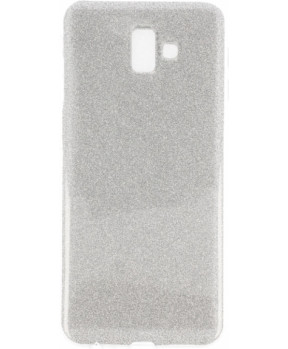 Silikonski ovitek z bleščicami Bling za Samsung Galaxy J4 Plus 2018 J415 s srebrnimi bleščicami