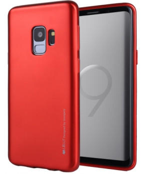 Goospery i-Jelly Metal tanek silikonski ovitek za Samsung Galaxy S9 Plus G965 - rdeč