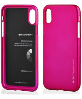 Goospery Jelly tanek silikonski ovitek za iPhone X - pink