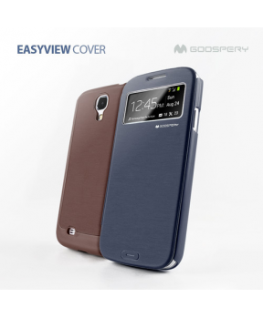 GOOSPERY preklopna torbica S-View SAMSUNG GALAXY S4 I9500 - modra z okenčkom