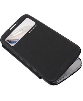 GOOSPERY preklopna torbica S-View SAMSUNG GALAXY S4 I9500 - črna z okenčkom