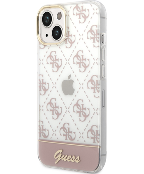GUESS GUHCP14SHG4MHP ovitek za iPhone 14 6.1 - prozoren z roza potiskom