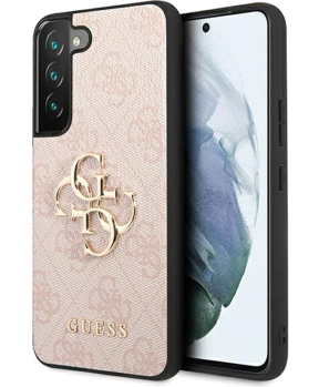 GUESS GUHCS23M4GMGPI ovitek za Samsung Galaxy S23 Plus 5G - roza z zlatim logom