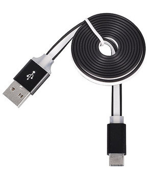 Havana podatkovni kabel Slim Type C na USB 1m - ploščat črn
