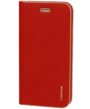 Havana Premium preklopna torbica Samsung Galaxy S22 Ultra 5G - rdeč z zlatim robom