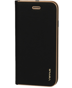 Havana Premium preklopna torbica Samsung Galaxy S22 5G - črna z zlatim robom