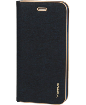 Havana Premium preklopna torbica Samsung Galaxy S22 5G - modra z zlatim robom