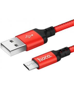 Slika izdelka: Hoco podatkovni kabel X14 Micro USB na USB 2m 2,1A rdeč pleten