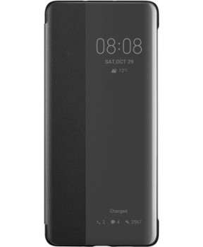 Huawei original preklopna torbica Smart View za Huawei P30 Pro črn z okenčkom