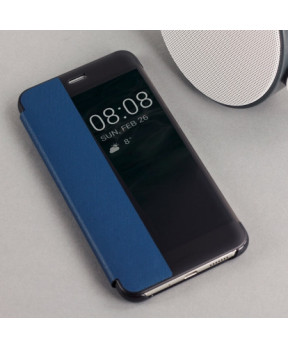 Huawei original preklopna torbica Smart View za Huawei P10 Lite modra z okenčkom