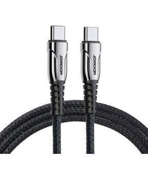 Slika izdelka: JoyRoom podatkovni kabel S-1230K1 Quick Charge 60W Type C na Type C - črn pleten