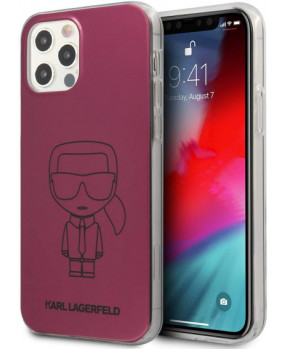 Originalen KARL LAGERFELD ovitek iPhone 12 - Karl Full Body Icon - vijola  - KLHCP12MPCUMIKPI