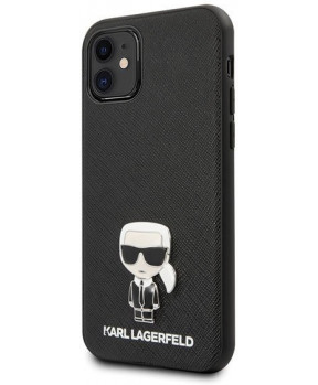 Originalen KARL LAGERFELD ovitek iPhone 12 Mini - Karl  Iconic - črna trda zaščita - KLHCP12SIKMBBK