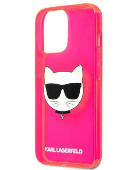 Slika izdelka: KARL LAGERFELD KLHCP13LCHTRP za iPhone 13 Pro pink silikonska zaščita - Choupetts head