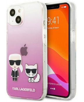Originalen KARL LAGERFELD ovitek iPhone 13 6.1 - Full Body - prozorno pink zaščita - KLHCP13MCKTRP