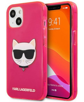 Slika izdelka: KARL LAGERFELD KLHCP13SCHTRP za iPhone 13 Mini pink silikonska zaščita - Choupetts head