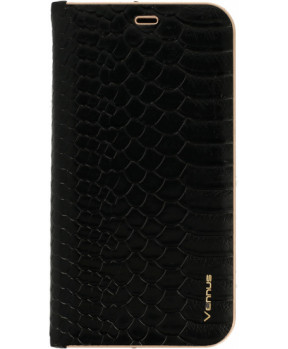 Preklopna torbica z vzorcem krokodila za iPhone 12 Pro črna