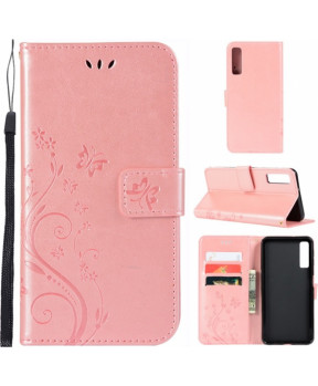 Onasi Butterfly preklopna torbica za Samsung Galaxy A7 2018 A750 - roza