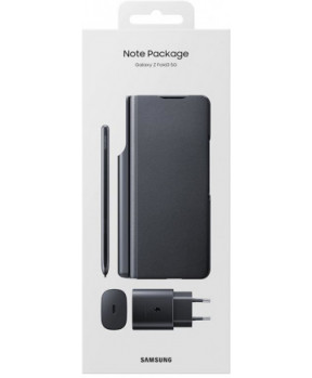 SAMSUNG original Note Package EF-FF92KKB za SAMSUNG Galaxy Z Fold 3 F926 - črn ovitek, polnilec adapter TA800 25W, pisalo - črn