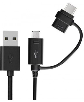 Slika izdelka: Samsung original podatkovni kabel EP-DG950DBE Combo Type C ali MicroUSB na (USB)