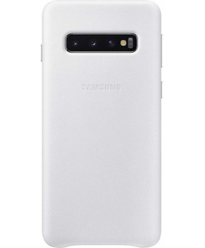 SAMSUNG original usnjen ovitek EF-VG973LWE za SAMSUNG Galaxy S10 G973 - bela zaščita zadnjega dela