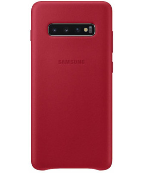 Slika izdelka: SAMSUNG original usnjen ovitek EF-VG975LRE za SAMSUNG Galaxy S10 Plus G975 - zaščita zadnjega dela - rdeč