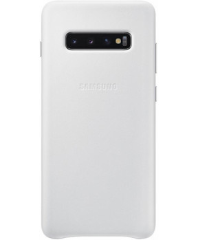 SAMSUNG original usnjen ovitek EF-VG975LWE za SAMSUNG Galaxy S10 Plus G975 - zaščita zadnjega dela - bel