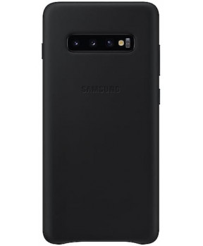 SAMSUNG original usnjen ovitek EF-VG975LBE za SAMSUNG Galaxy S10 Plus G975 - zaščita zadnjega dela - črna