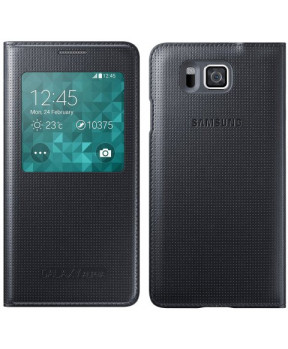 SAMSUNG original S-View EF-CG850BB preklopna torbica SAMSUNG Galaxy Alpha G850 črna