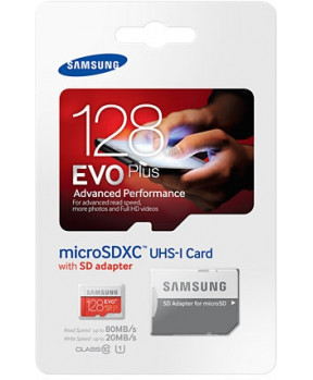 SAMSUNG SPOMINSKA KARTICA EVO PLUS 128GB micro SDXC class 10 100 MBs