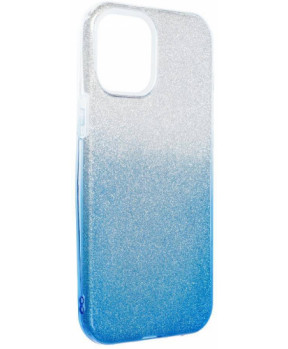 Slika izdelka: Silikonski ovitek z bleščicami Bling 2v1 za Samsung Galaxy A03s A037 - srebrno modre