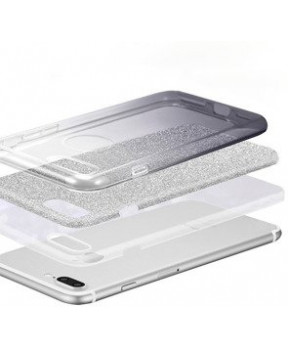 Silikonski ovitek z bleščicami Bling 2v1 za Huawei P20 Pro - srebrno siv