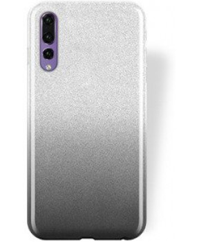 Silikonski ovitek z bleščicami Bling 2v1 za Samsung Galaxy A01 A015 - srebrno siv