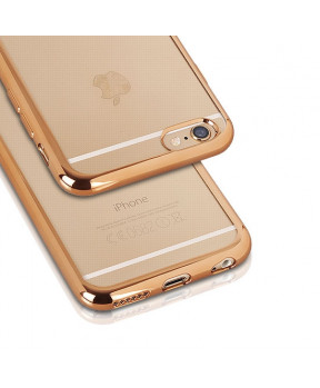 Silikonski ovitek z okvirjem za Iphone 5, 5S, 5SE - zlat