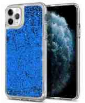 Silikonski ovitek za Samsung Galaxy A51 A515 prozoren z modrimi bleščicami